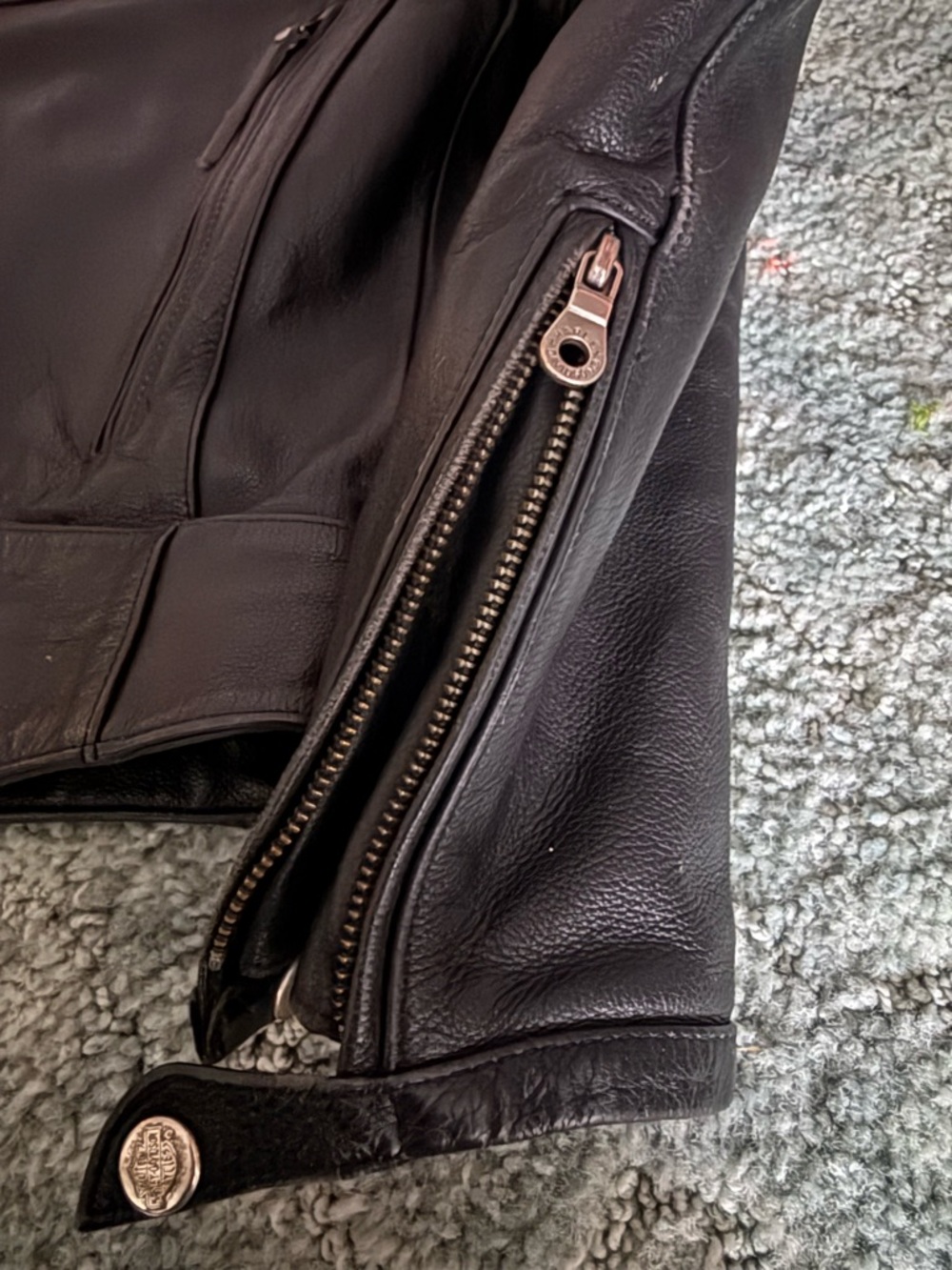 Harley-Davidson Black, Orange & White Leather Riding Jacket - Picture 7 of 8